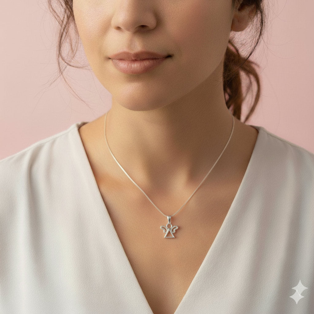 Collar en Plata Silueta de Ángel