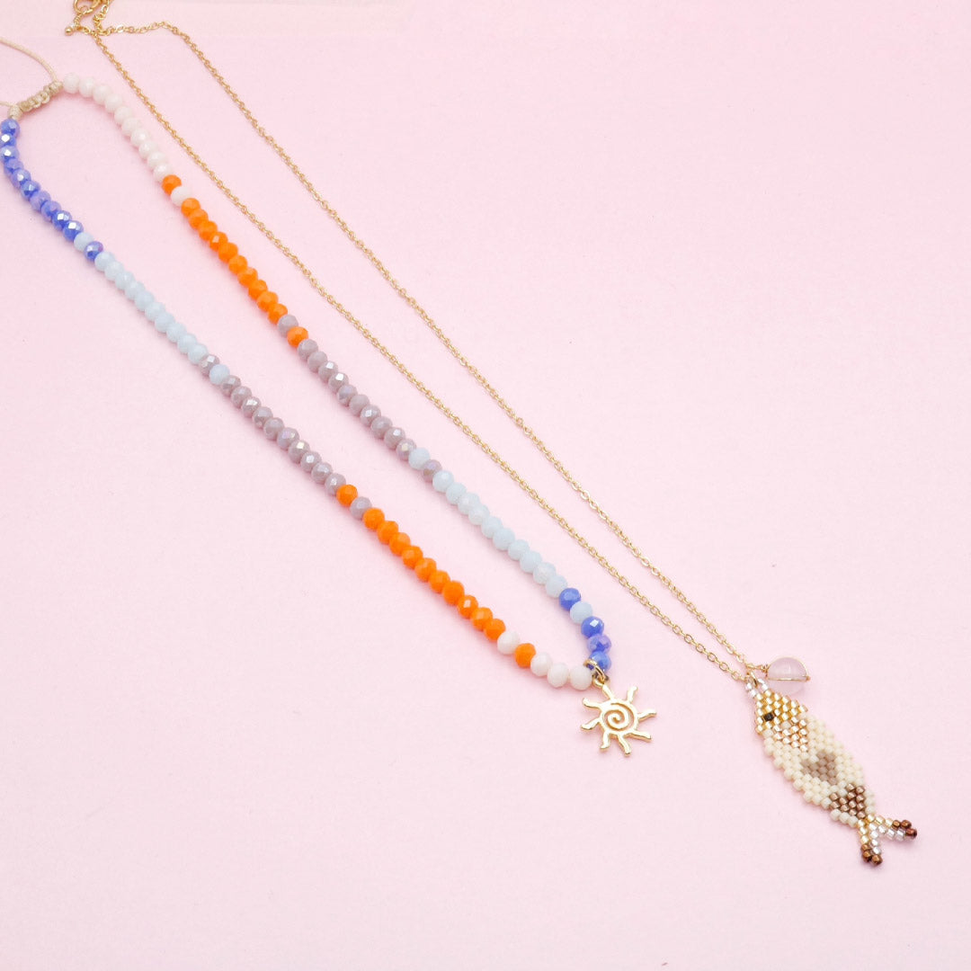 Set de Dos Collares Amanecer Marino