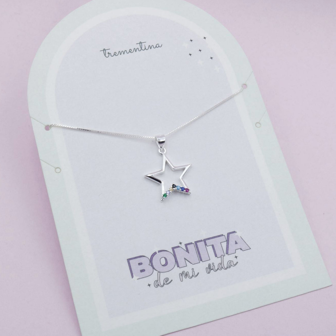 Collar en Plata Estrella con Minicircones