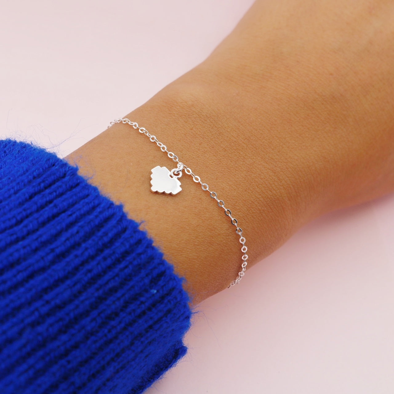 Pulsera en Plata Amor en Pixeles