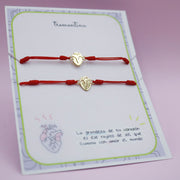 Set de dos Pulseras Doradas Un Corazón que Late