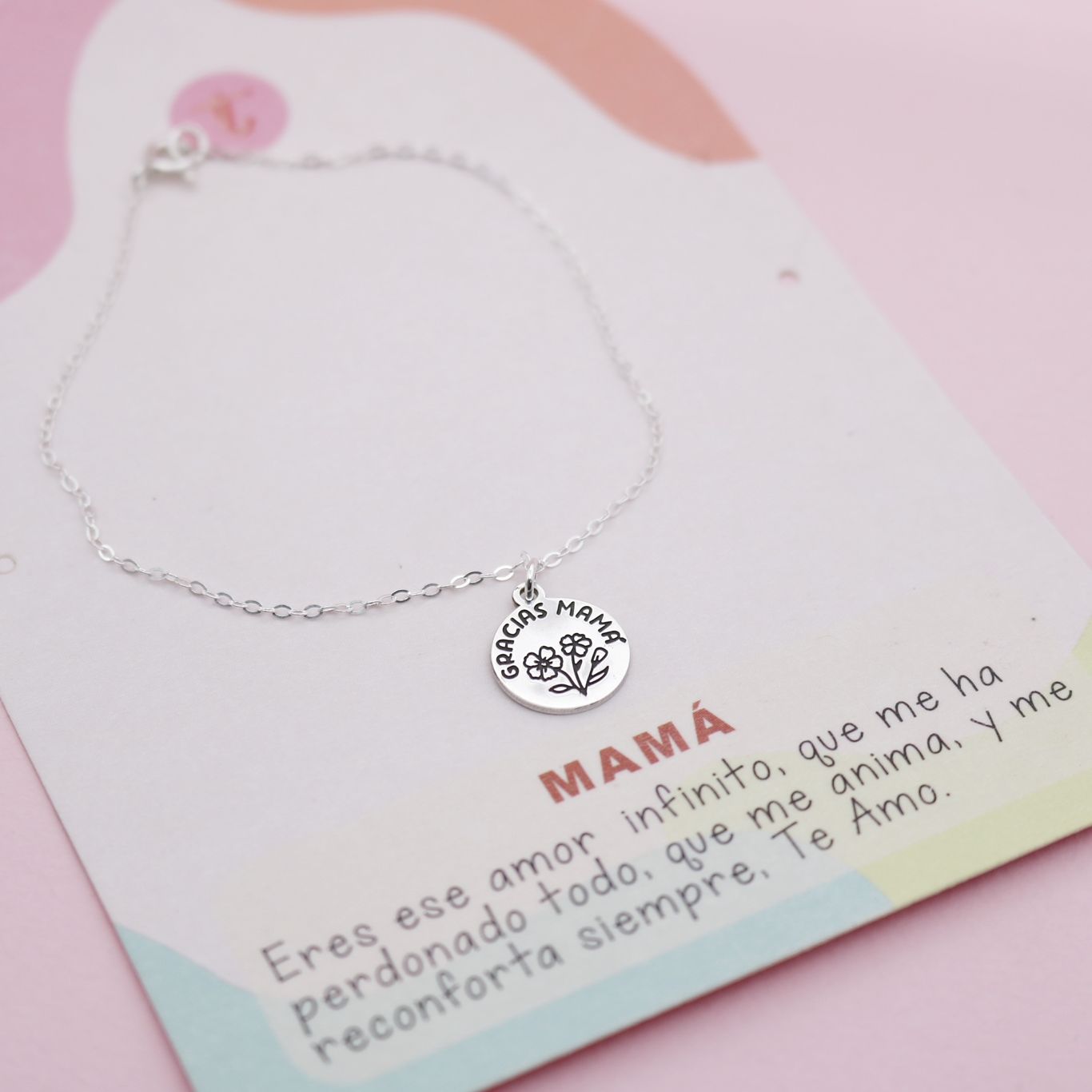 Pulsera en Plata Gracias Mamá