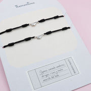 Set de Dos Pulseras Dije de Plata Avioncito en Origami