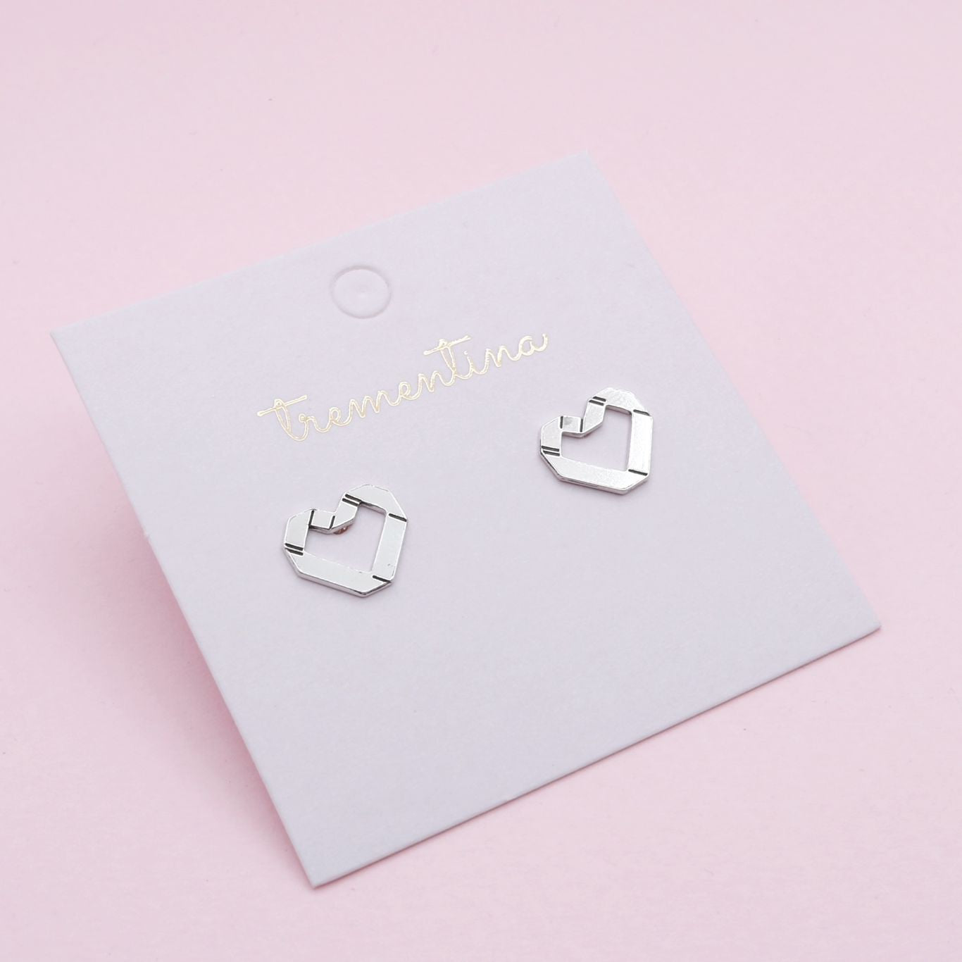 Topos de Plata Corazón en Origami