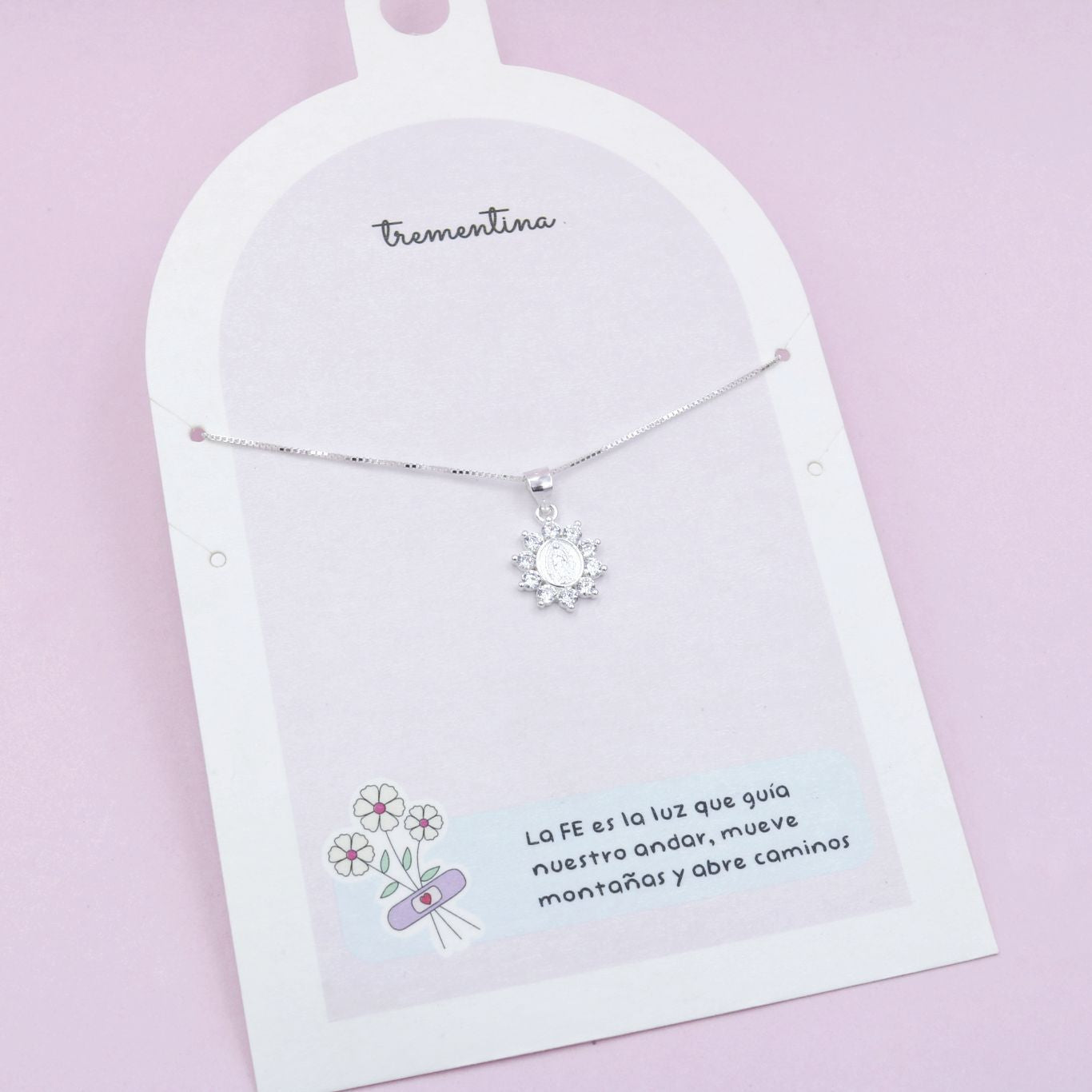 Collar de Plata Medalla de Luz en plata