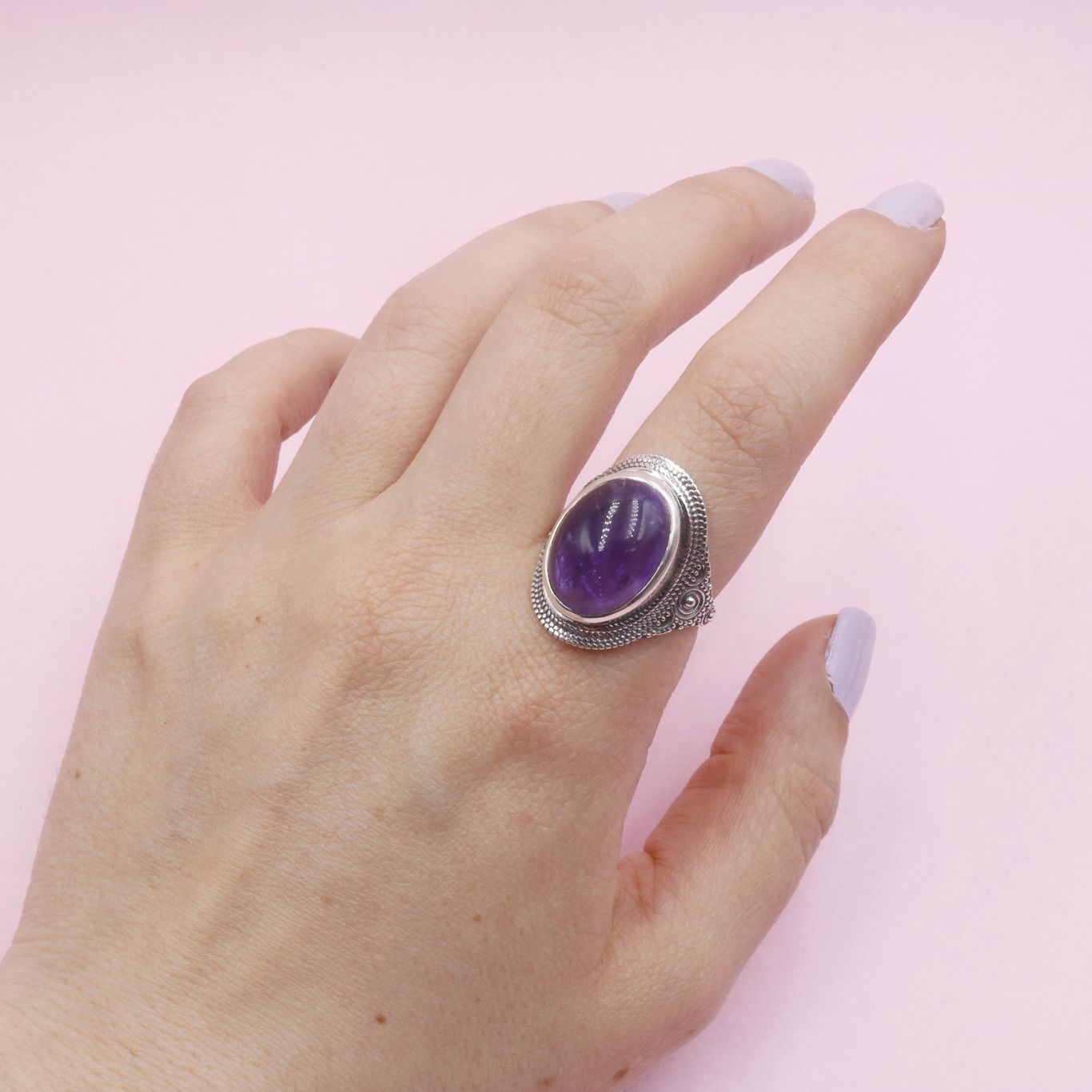 Anillo de Plata Mística Amatista