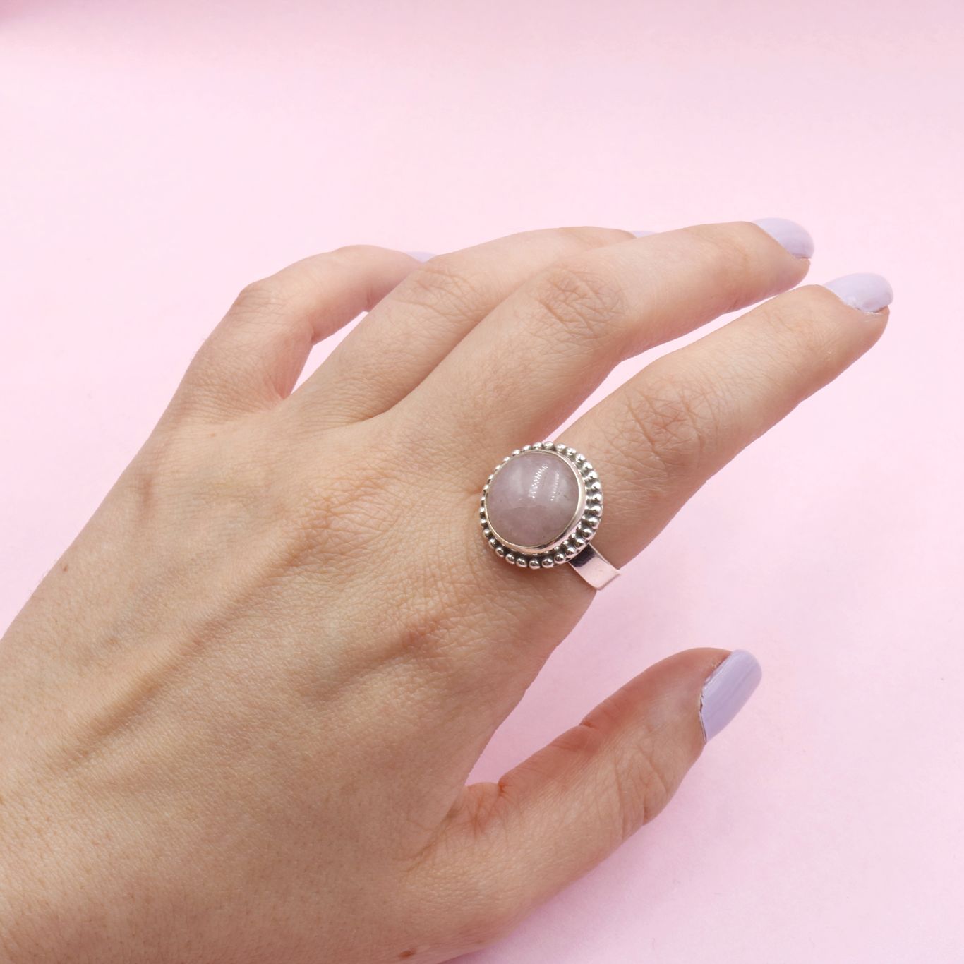 Anillo de Plata Cuarzo del Amor