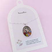 Collar Virgen de Guadalupe con Flores Grande