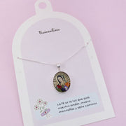 Collar Virgen de Guadalupe Flores Inmortalizadas Mediano