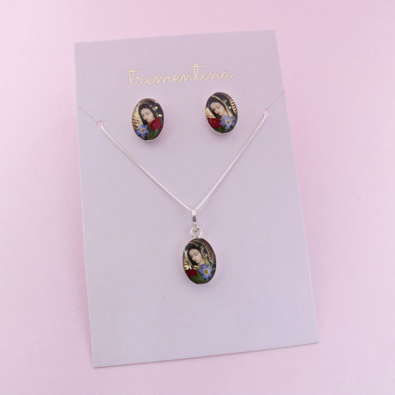 Juego de Joyas Inmortalizado Pequeño Virgen de Guadalupe