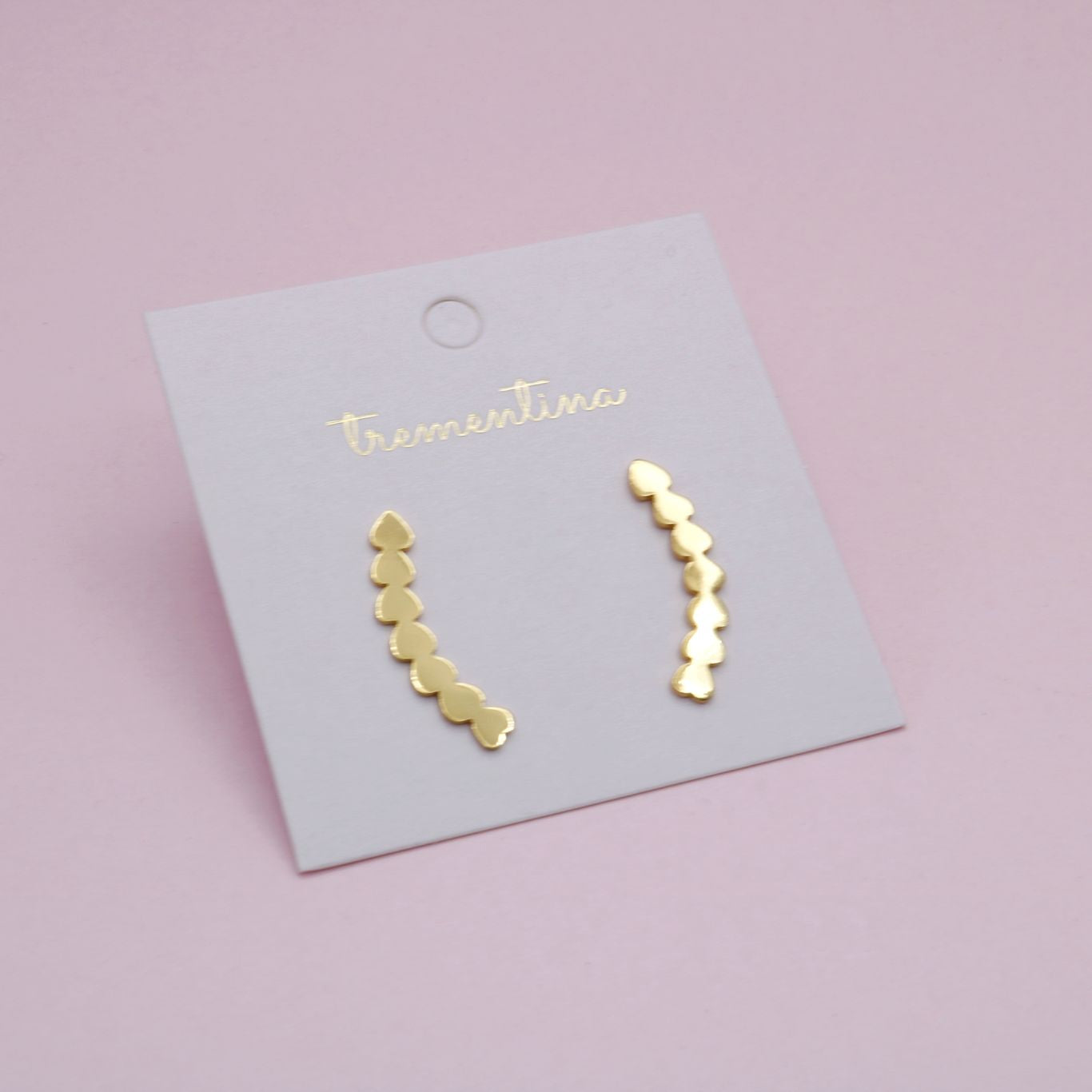 Ear Climbers Golden Hearts