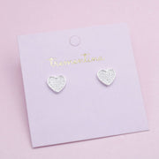 Topos de Plata Corazón con Brillitos