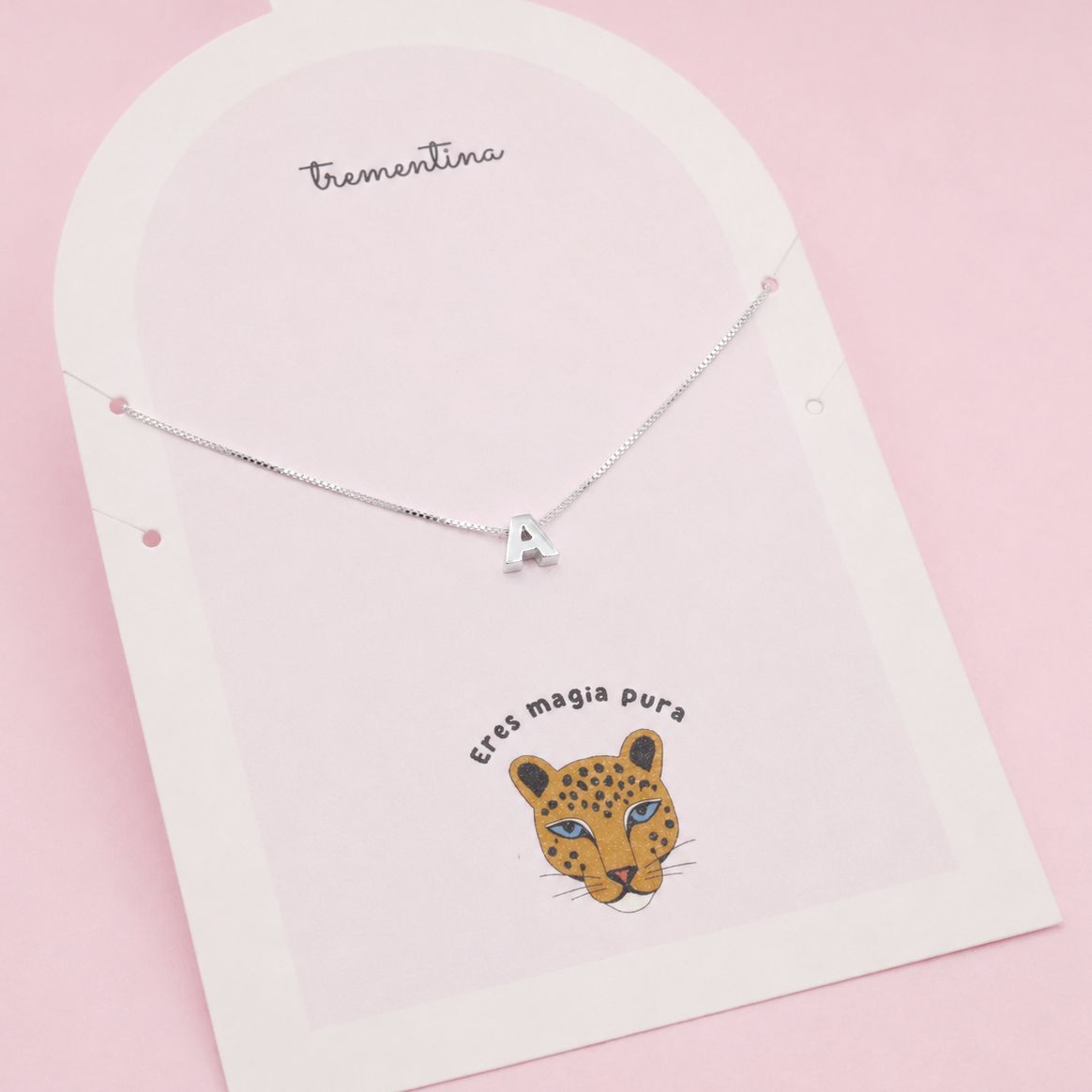 Collar Sencillo Letra Plata