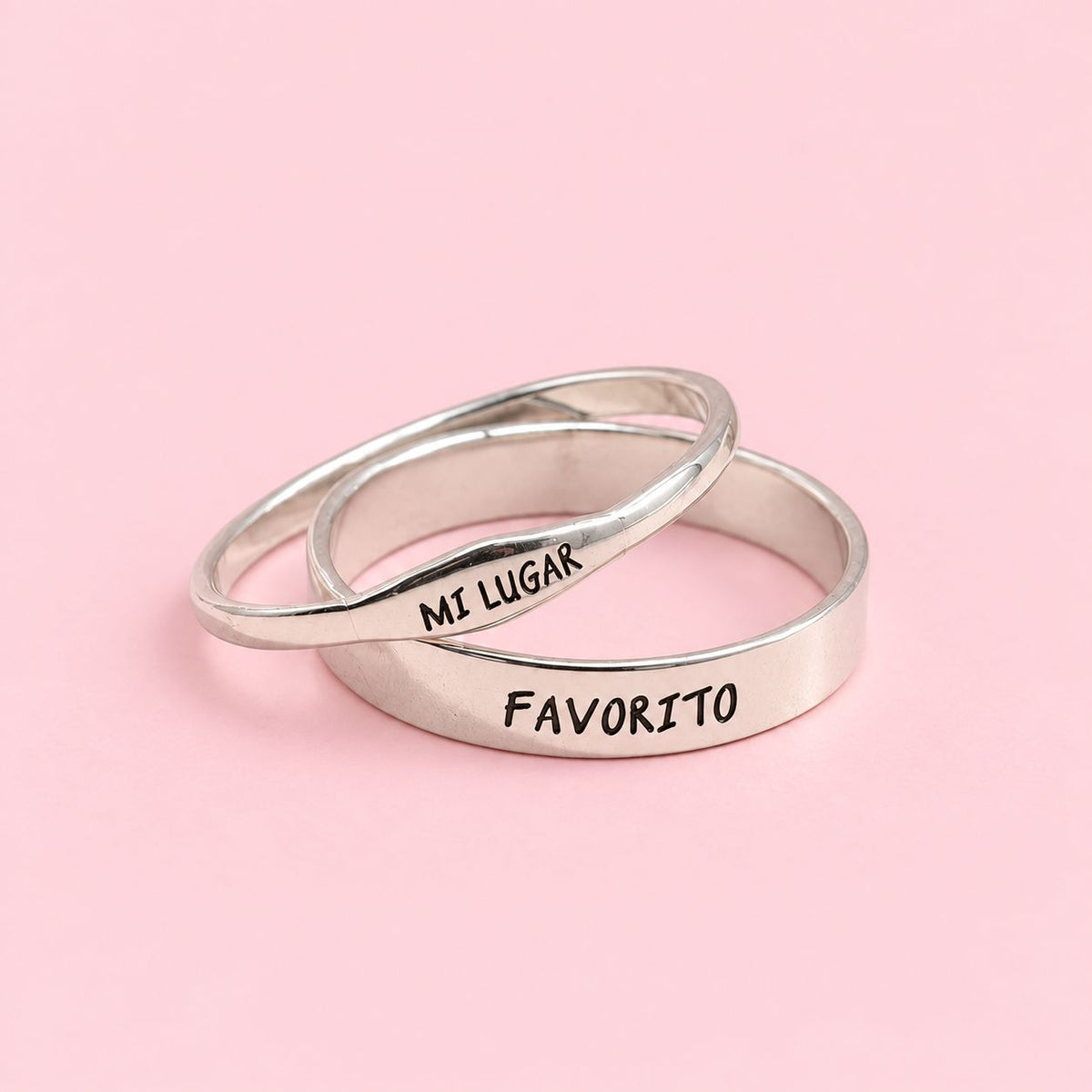 Set de Argollas Mi Lugar Favorito de Plata