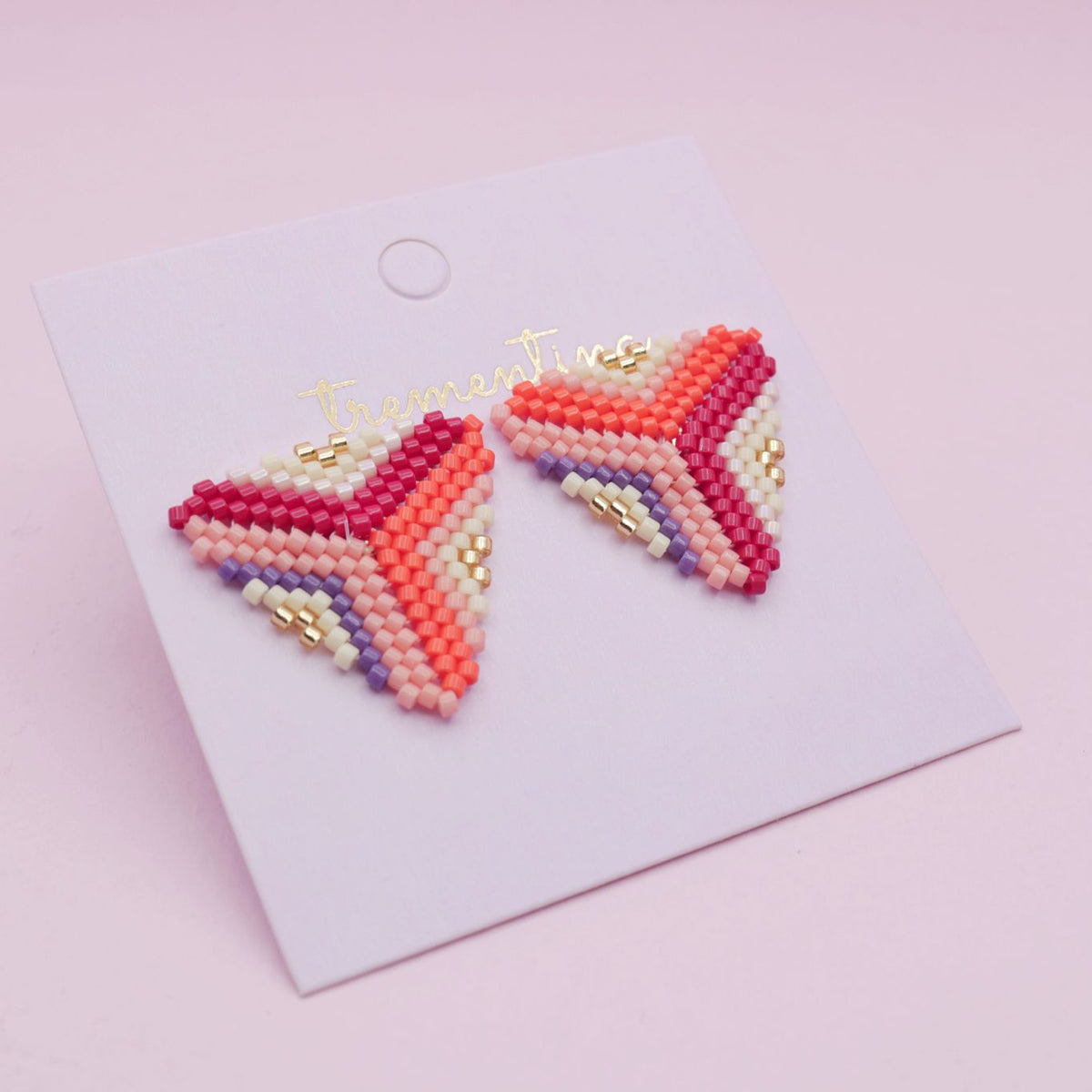 Aretes Triángulo Miyuki Multicolor