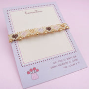Pulsera Miyuki Corazones Tonos Tierra