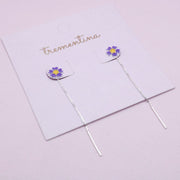 Aretes Margarita Lila Pasante en Plata