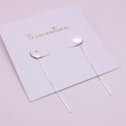 Aretes Corazón Pasante en Plata