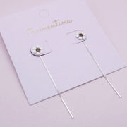 Aretes Margarita Blanca Pasante en Plata