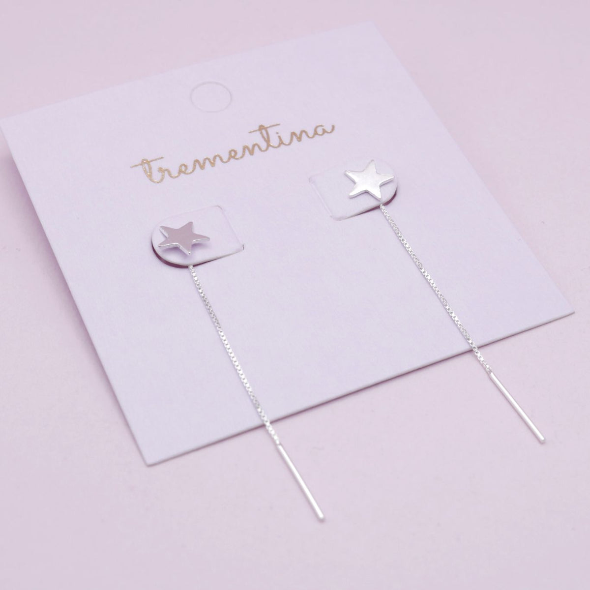 Aretes Estrella Pasante en Plata