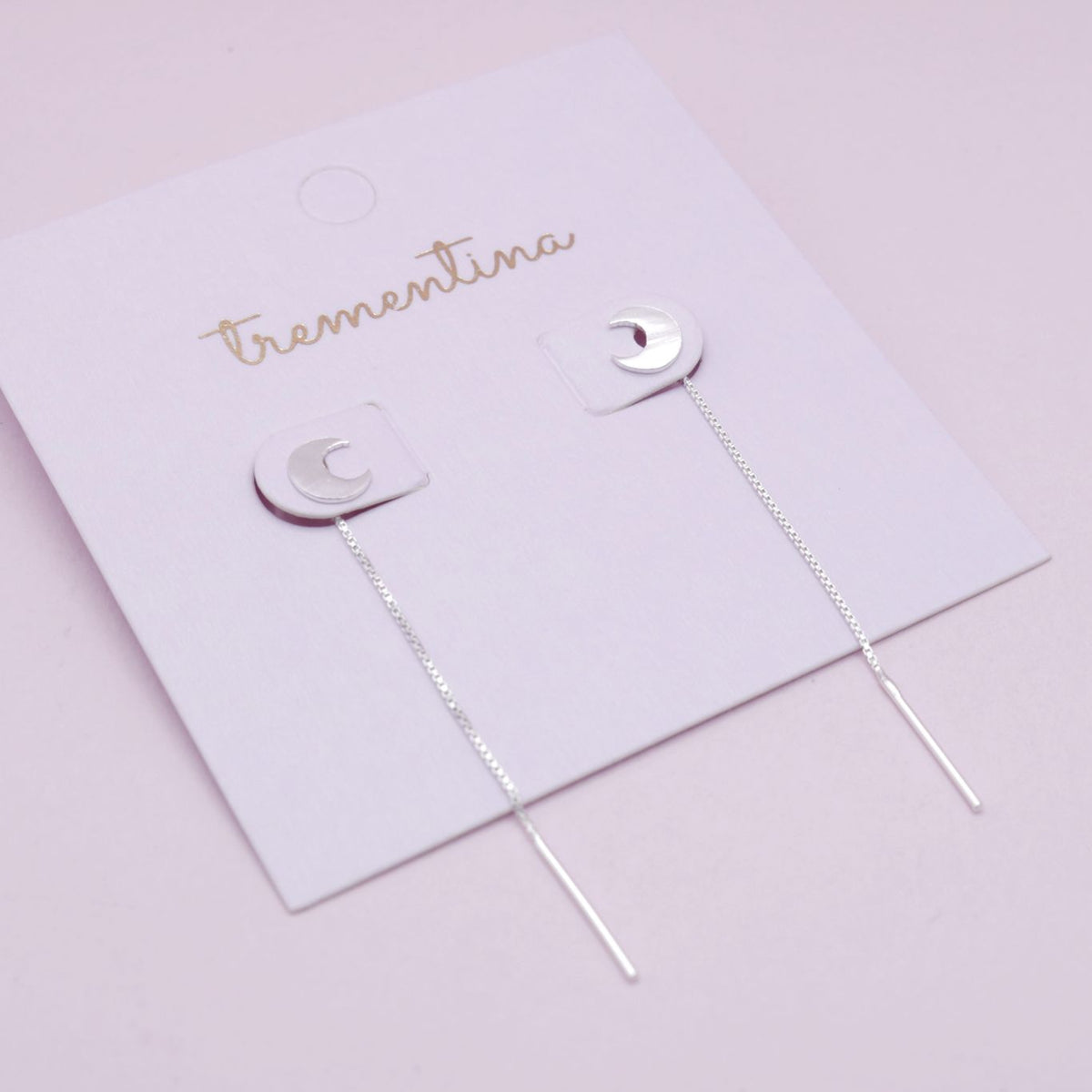 Aretes Luna Pasantes en Plata