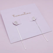 Aretes Corazón Anatómico Pasante en Plata