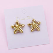 Aretes Tejidos Estrellas Doradas