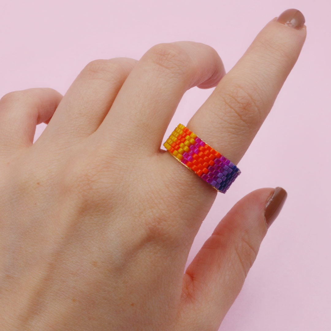 Anillo Delgado Miyuki Arcoíris