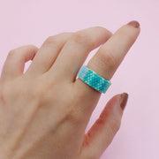 Anillo Delgado Miyuki Colores Azules