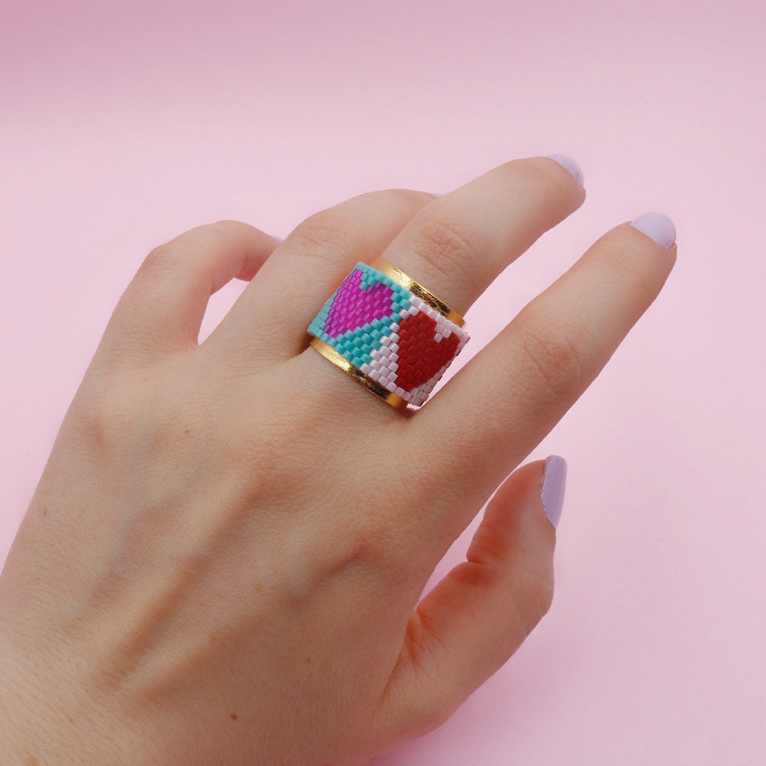 Anillo Mostacilla Miyuki Corazón de Sol