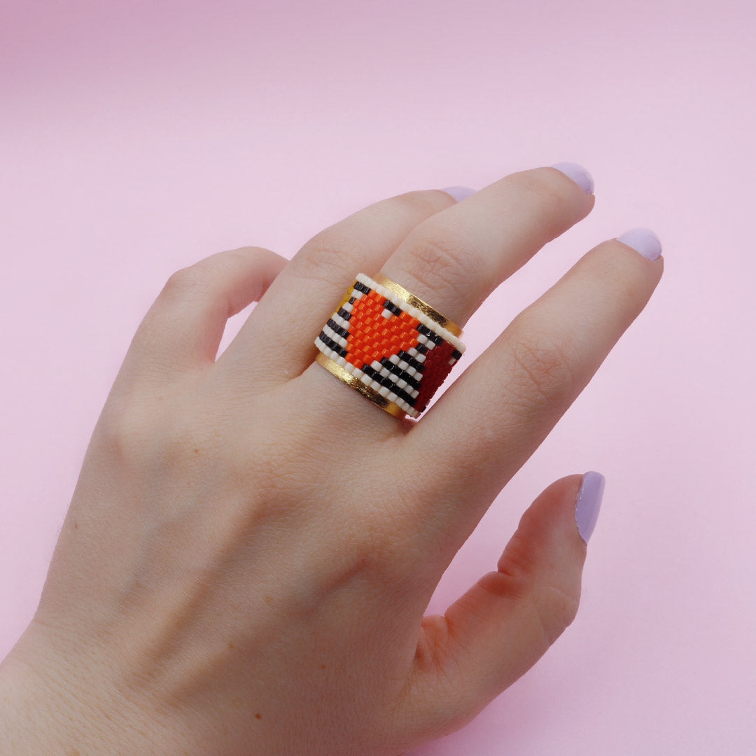 Anillo Mostacilla Miyuki Corazón en Color