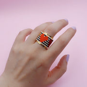 Anillo Mostacilla Miyuki Corazón en Color