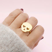 Anillo Dorado Skull Pops
