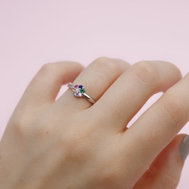 Anillo en Plata Flor de Colores