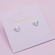 Aretes en Plata Corazón Multicolor