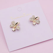 Aretes Dorados Flor Brillante
