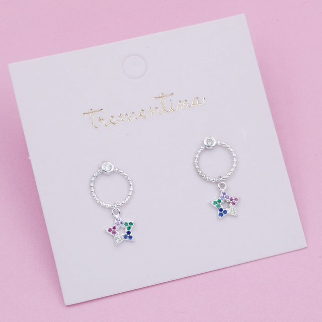 Aretes de Plata Aro con Estrella