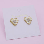 Aretes Tejidos Corazones de Luz