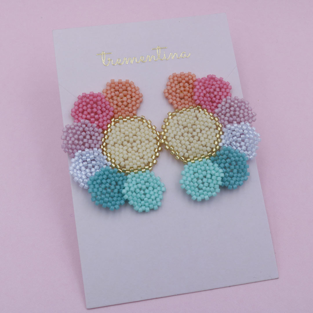 Aretes Tejidos Flores de Verano