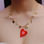 Collar Dorado Multicharm Corazón