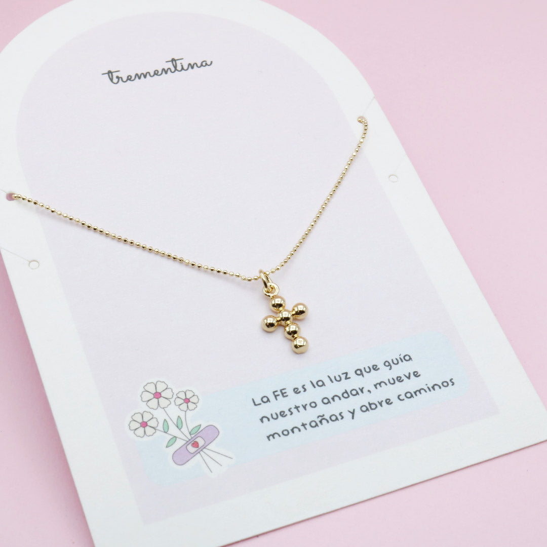 Collar Dorado Cruz de Fe
