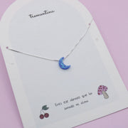 Collar en Plata Luna Ópalo Azul