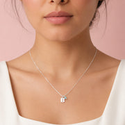 Collar Letra en Plata Amazonita
