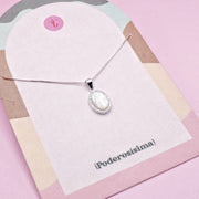Collar Virgen Milagrosa Plata con Nácar
