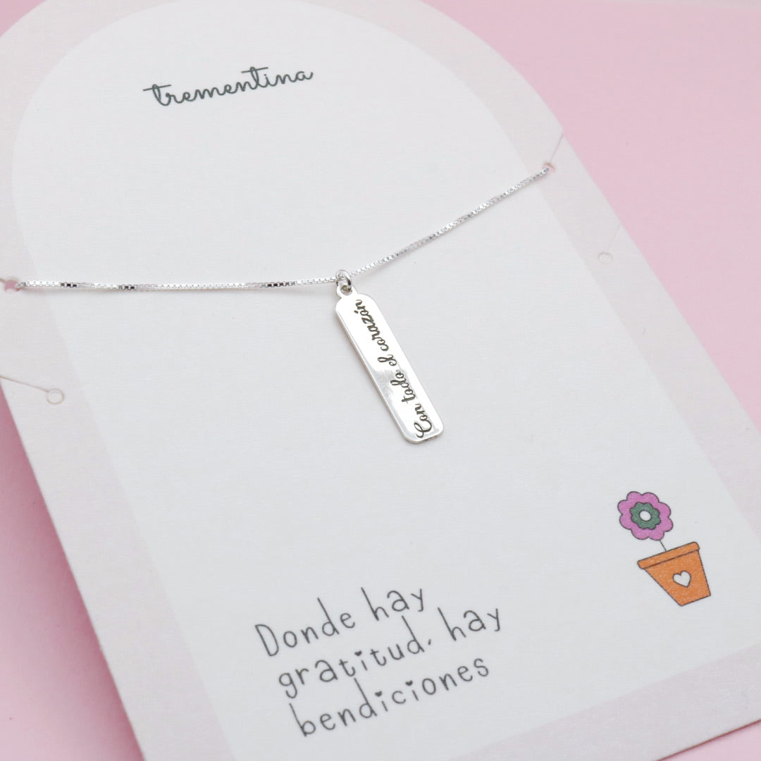 Collar en Plata Con todo El Corazón