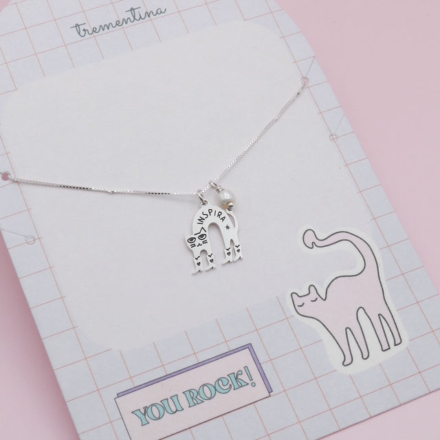 Collar de Plata Gatico Mago Inspira