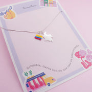 Collar en Plata Mapa de Colombia y Bandera