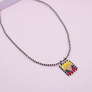 Collar Mostacillas Bandera Colombia y Corazón