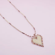 Collar Corazón Miyuki Marfil