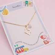 Collar Silueta Colombia Dorado con Piedra